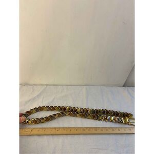 80’s belt tricolor braided gold silver bronze m/l 40” long 1” thick